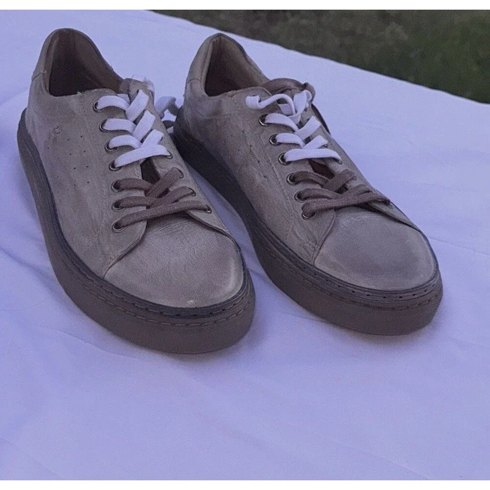 Roan Sneakers Allbright by Bed Stu Mens 10.5 M Stone Taupe Leather Lace Up Shoes